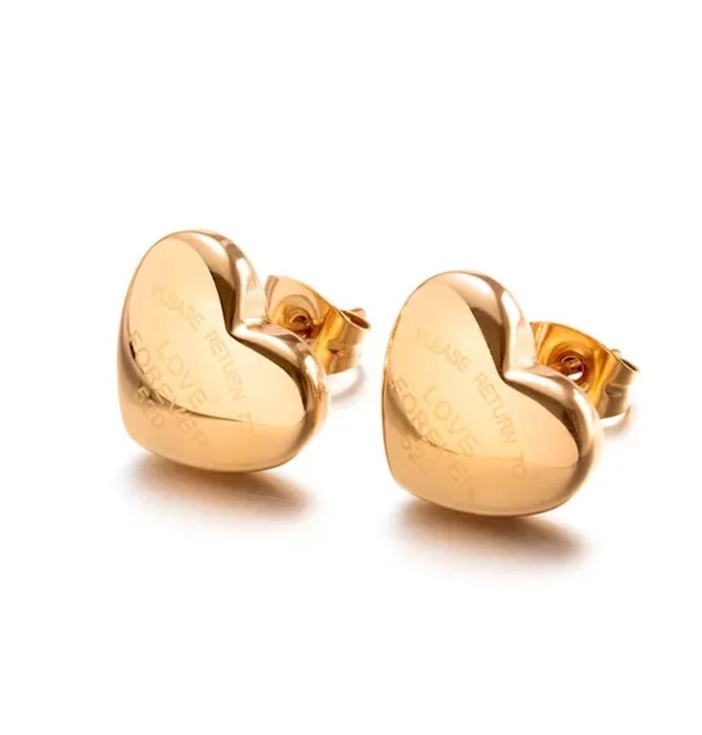 Chunky heart earring