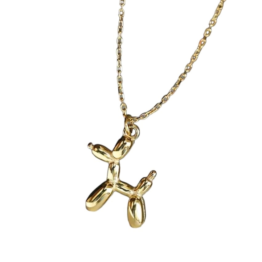 Golden dog ballon Necklace